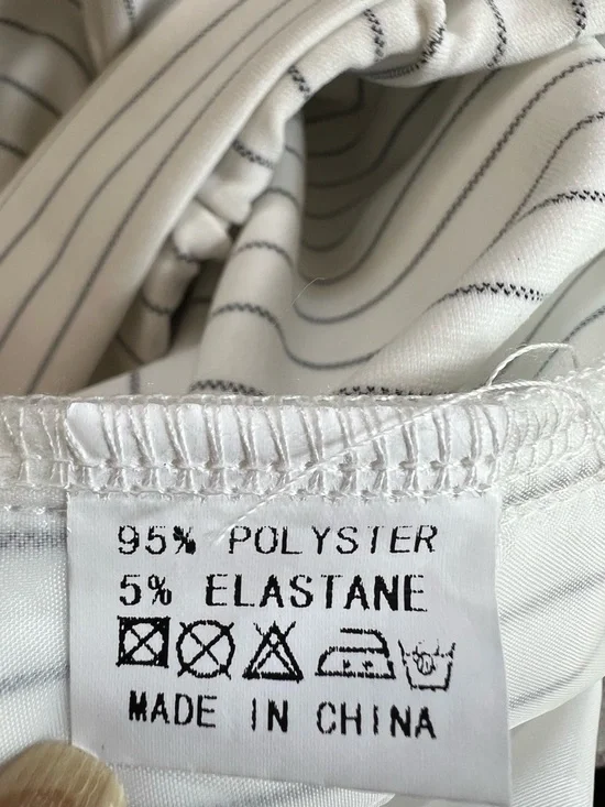 Women’s Paperbag Waist Pinstripe Tie-Belt Shorts Self-Tie Belt Size Medium - Picture 5 of 5